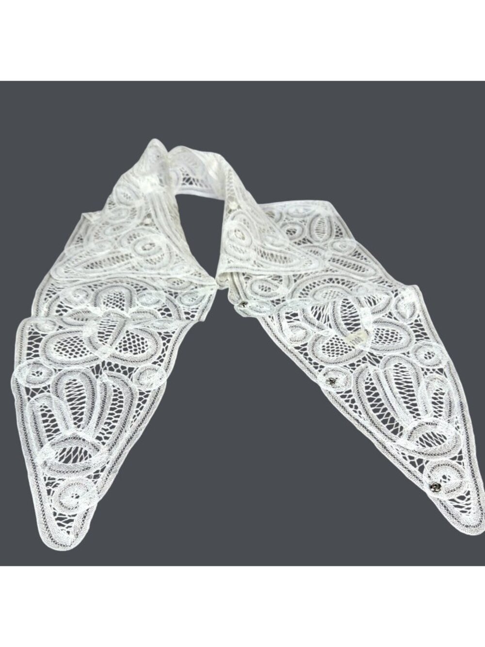 Brussels Belgian Lace Collar Bridal Dress Front Yoke Victorian Cottagecore VTG - Picture 7 of 16
